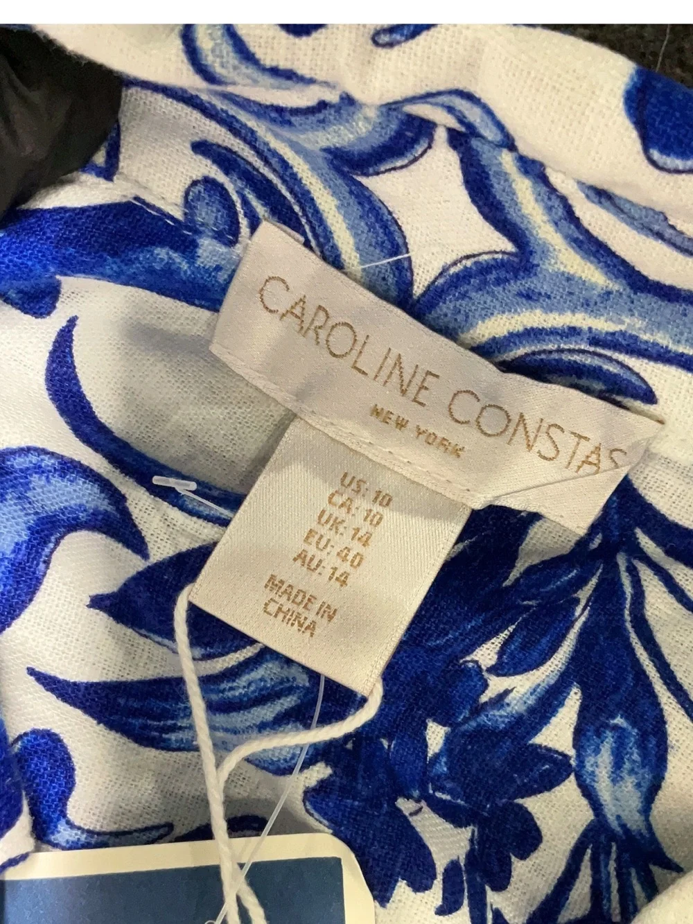 CAROLINE CONSTAS LINEN ROMPER D&G ITALIAN BLUE FLORAL 10